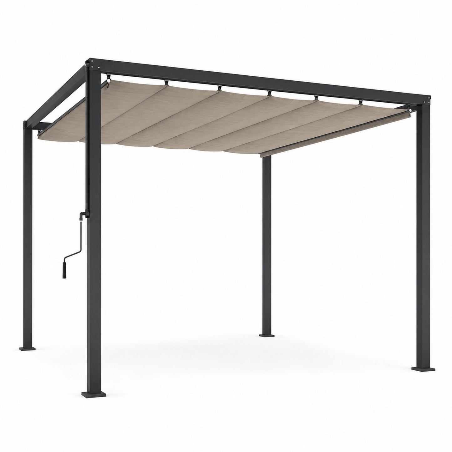 Pergola Tarasowa z Aluminium i Poliestrem 300x300 cm Beż