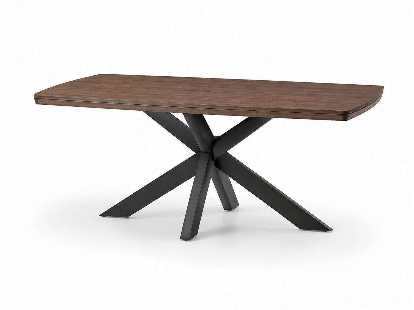 Prostokątny stół z drewna MDF i stali 160x90 cm Ciemnobrązowy