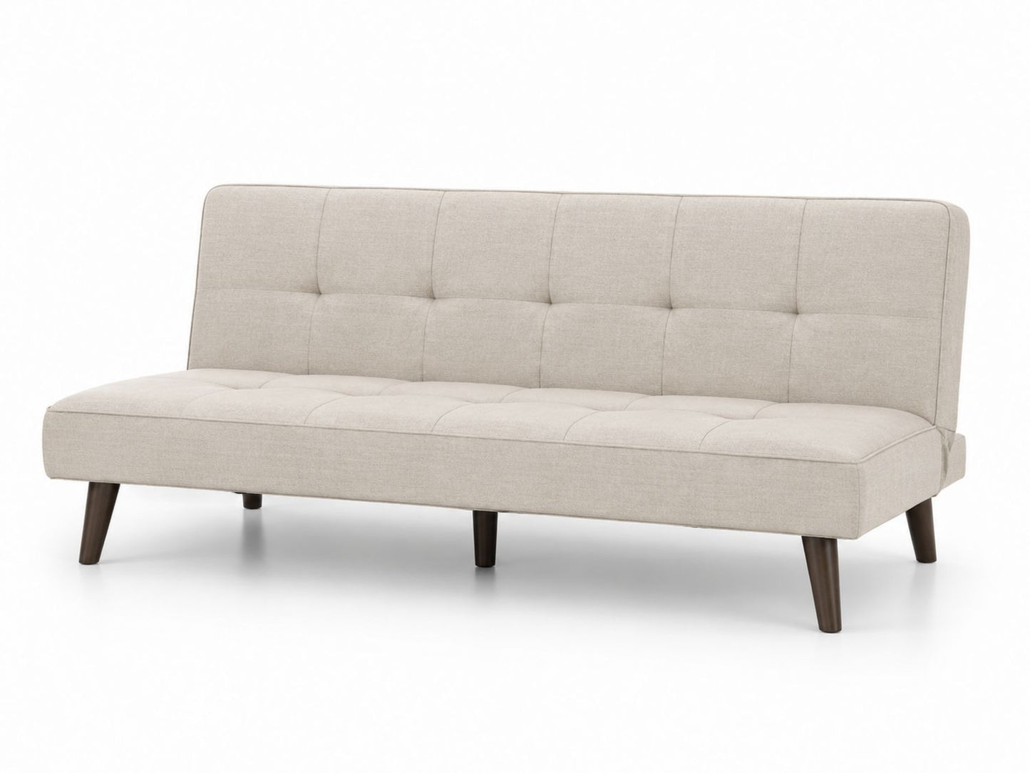 Sofa Tkaninowa Beżowa z Drewnianymi Nóżkami