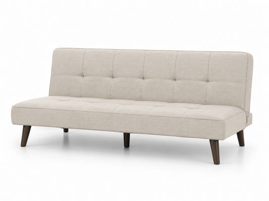 Sofa Tkaninowa Beżowa z Drewnianymi Nóżkami