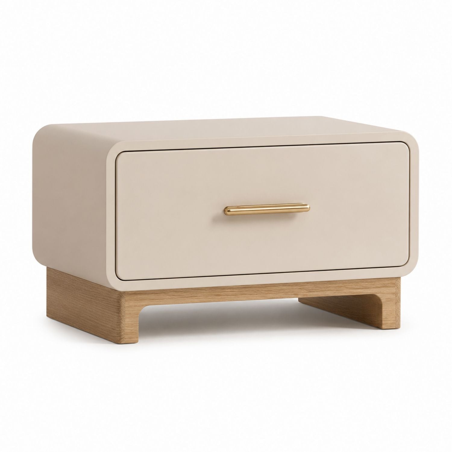Beżowa szafka nocna z szufladą, MDF, L60cm W30cm H40cm