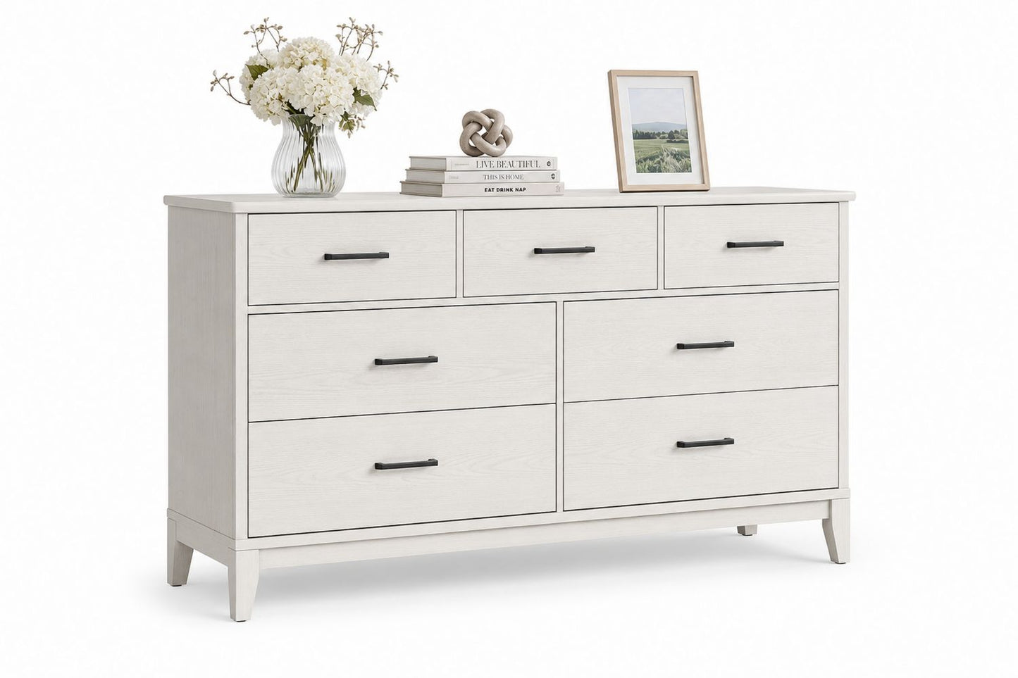 Komoda z Płyty MDF z 6 Szufladami Biała