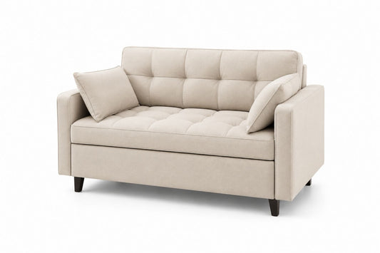 Dwuosobowa sofa z tkaniny beżowa 150cm