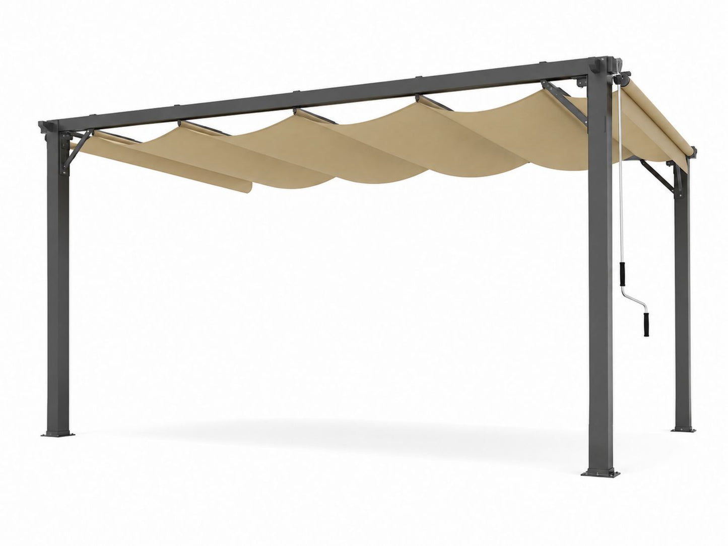 Pergola ogrodowa stalowa 3x4 m z beżowym dachem
