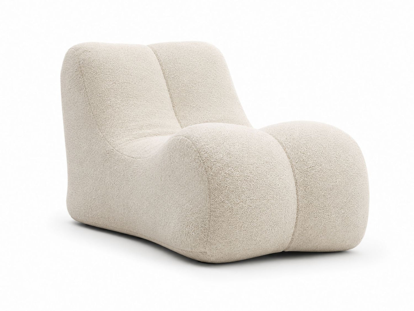 Fotel Bouclé Kremowy 100x80x70 cm