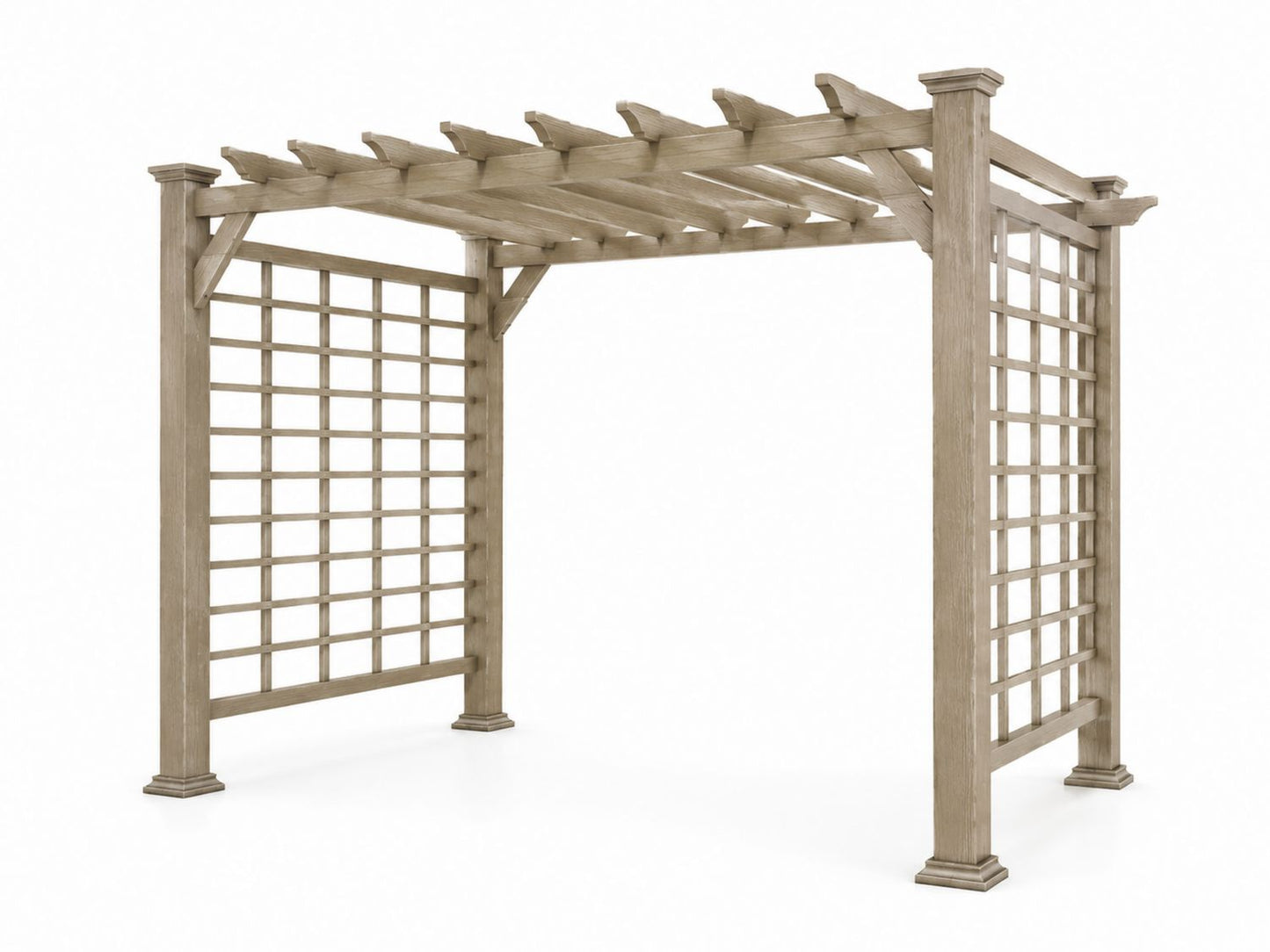 Pergola drewniana z kratownicami, Brązowa